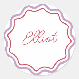 Stickers Rond Imprimé Courbe Personnalisée Vave