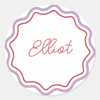 Stickers Rond Imprimé Courbe Personnalisée Vave