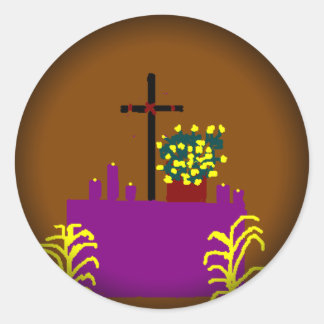Stickers Rond Noir - Pâques