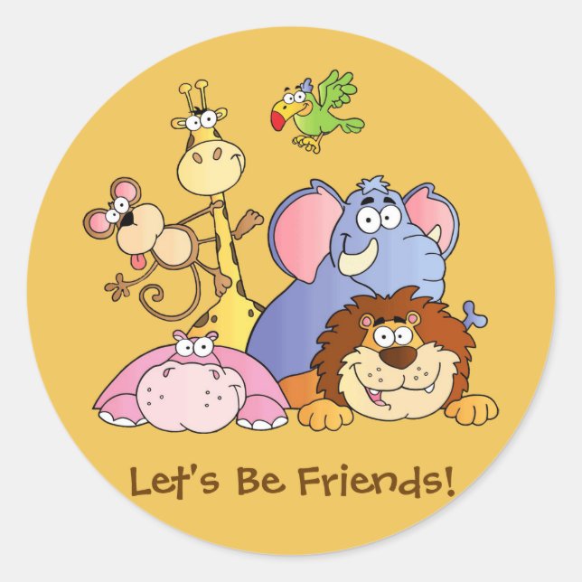 Stickers ronds—Animaux de la jungle (Devant)