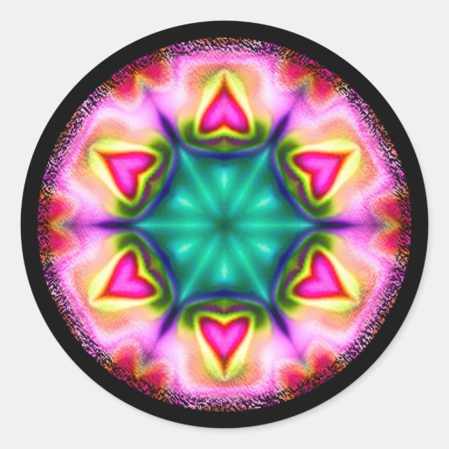 Stickers ronds avec coeur (Devant)