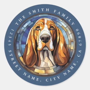 Stickers ronds Basset Hound