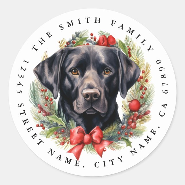 Stickers ronds Black Labrador Retriever (Devant)