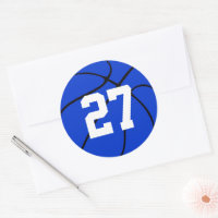 Stickers ronds Blue Basketball Jersey Nombre