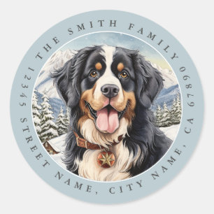 Stickers ronds chiens de montagne bernois