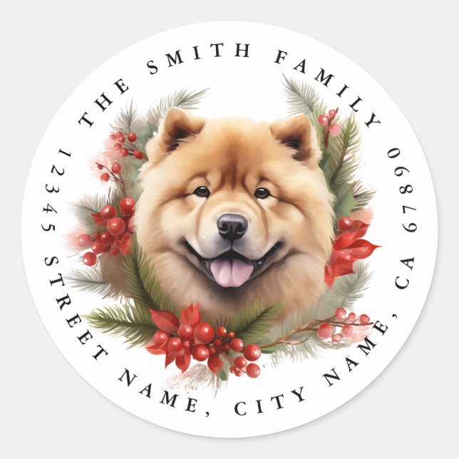 Stickers ronds Chow Chow (Devant)