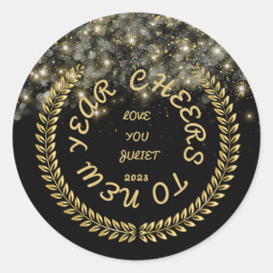 Stickers ronds classiques du Nouvel An