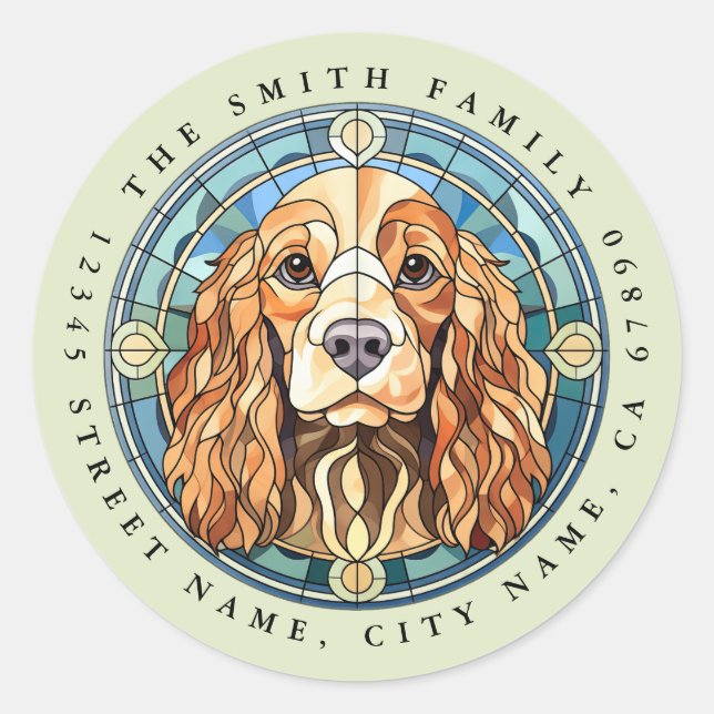 Stickers ronds Cocker Spaniel (Devant)