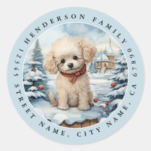 Stickers ronds de caniche