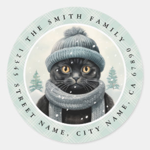 Stickers ronds de chats noirs