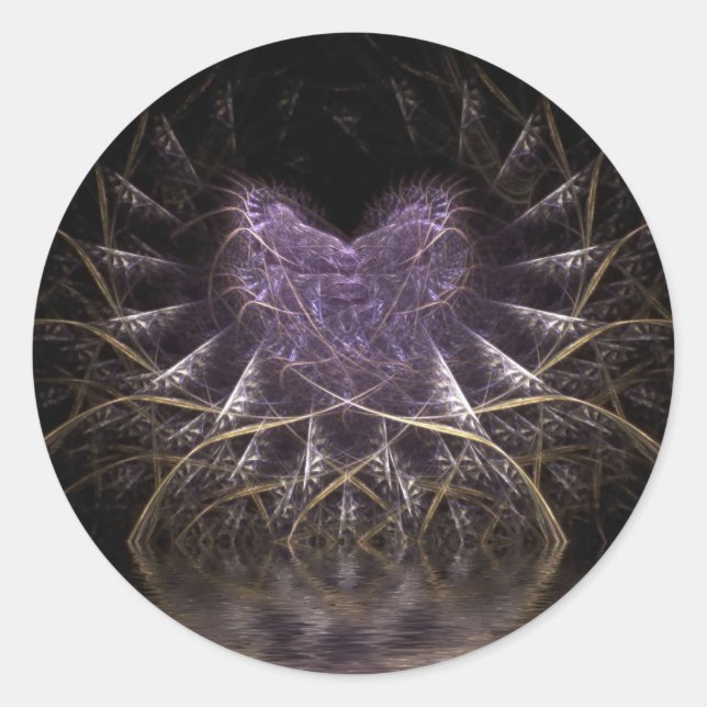 Stickers ronds de coeur violet (Devant)