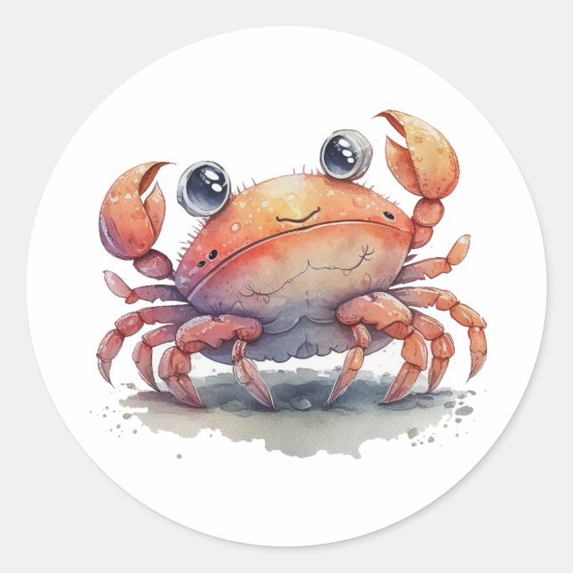 Stickers ronds de crabe mignon (Devant)