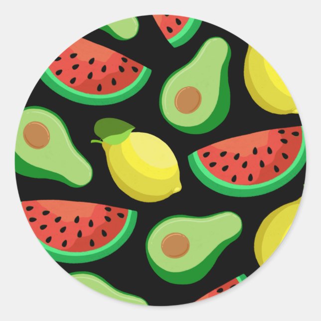 Stickers ronds de fruits (Devant)