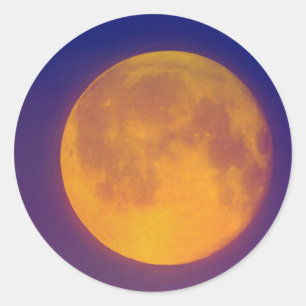 Stickers ronds de la lune d'or