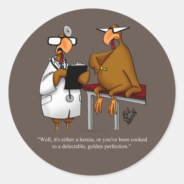 Stickers ronds de l'Humour de Thanksgiving amusant (Devant)