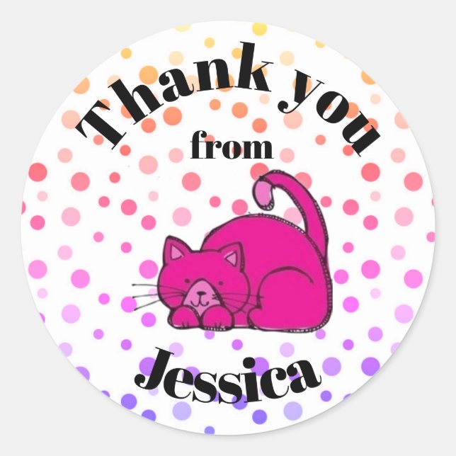 Stickers ronds de Merci personnalisés (Devant)