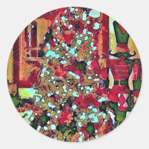 Stickers ronds de noix et de craquelins