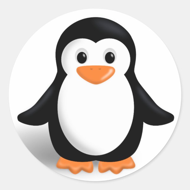 Stickers ronds de pingouin cartonné mignons (Devant)
