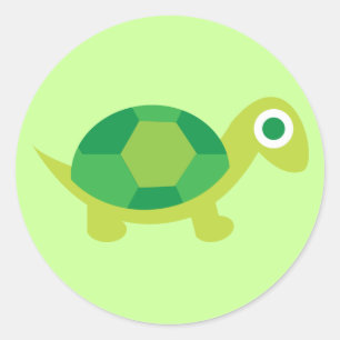 Stickers ronds de tortue verte mignonne pour l'art