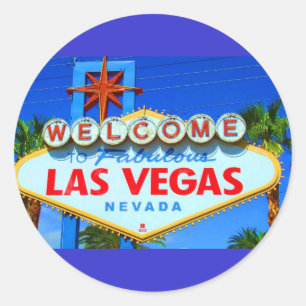 Stickers ronds des signes de Las Vegas