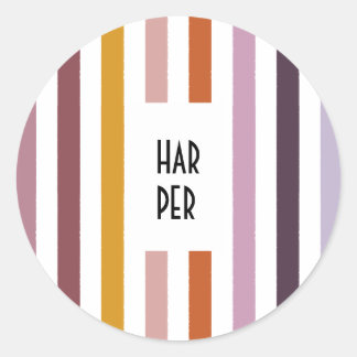 Stickers ronds Echo Trails - Stripes de teintes ro