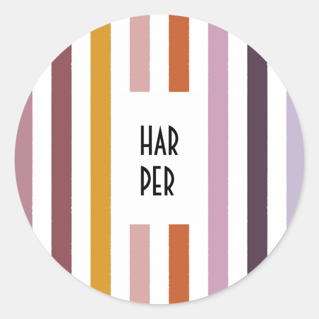 Stickers ronds Echo Trails - Stripes de teintes ro (Devant)