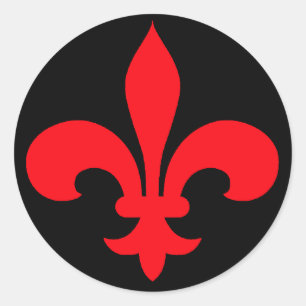 Stickers ronds Fleur de Lis RED