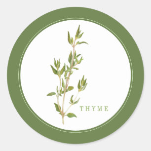 Stickers ronds FRAIS THYME (+texte) Vert