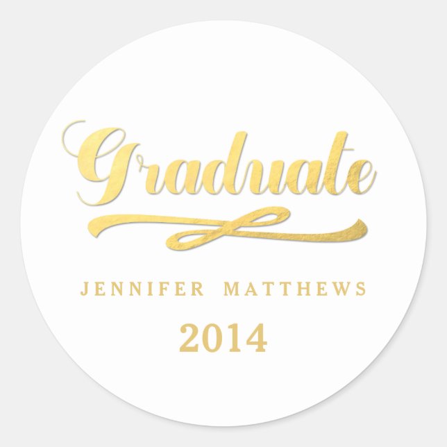 Stickers ronds Gold et White Graduation (Devant)