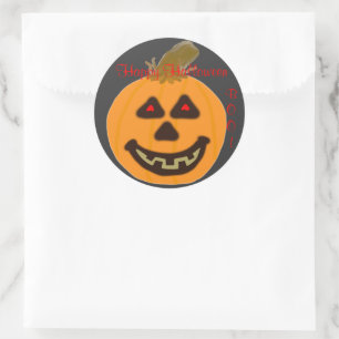 Stickers ronds Halloween heureux Citrouille souria