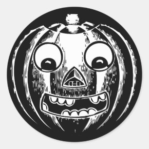 Stickers ronds Jack-o-lanternes noirs effrayants