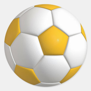 Stickers ronds Jaune Soccer Ball Sports Jaune