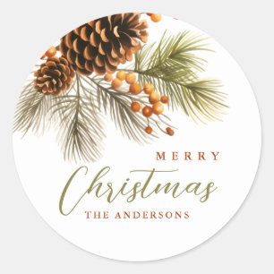 Stickers ronds Joyeux Mistletoe de Noël