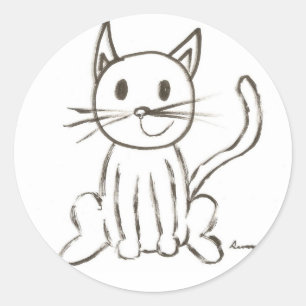 Stickers ronds Kitty Peint - Ensemble de 20