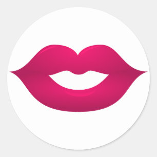 Stickers ronds lustrés rose foncé