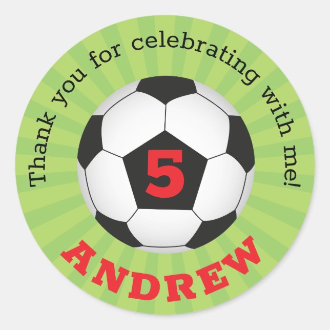 Stickers ronds Merci de soccer (Devant)