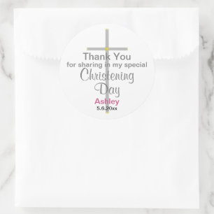 Stickers ronds Merci fille de confirmation