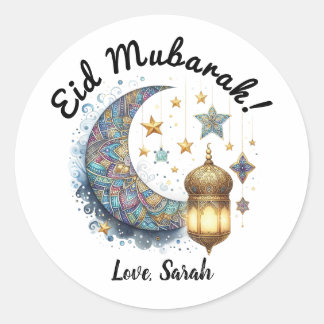 Stickers ronds personnalisés de l'Aïd Moubarak