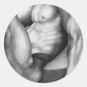 Stickers Ronds Pour Hommes Avec Modèle Masculin Ho