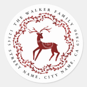 Stickers ronds rennes de Noël