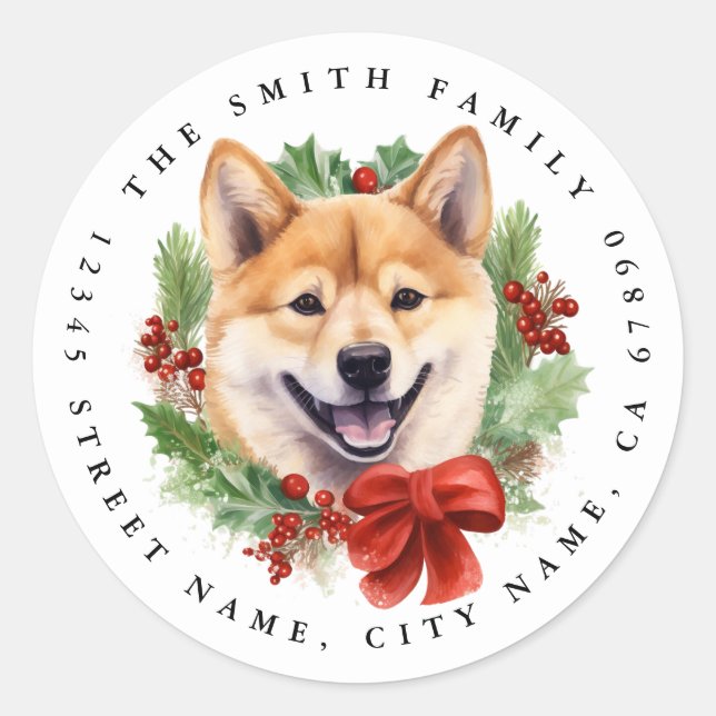Stickers ronds Shiba Inu (Devant)