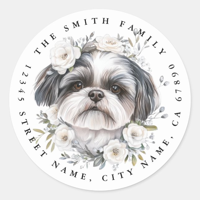 Stickers ronds Shih Tzu (Devant)