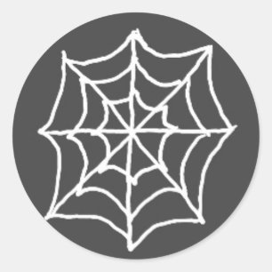 Stickers ronds Spiderweb (gris foncé et blanc)