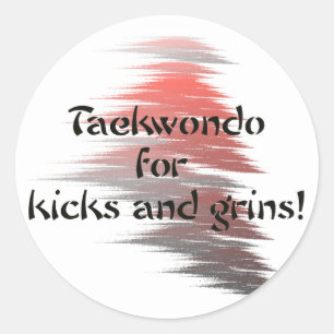 Stickers ronds Taekwondo Kicks et Grins