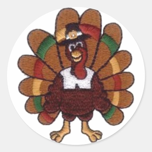 Stickers ronds Turquie Thanksgiving (Devant)