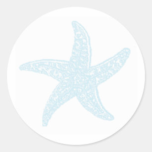 Stickers ronds Turquoise Starfish