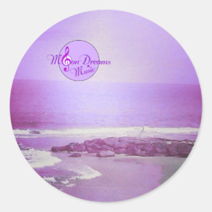 Stickers ronds violets Ocean et Sky Classic