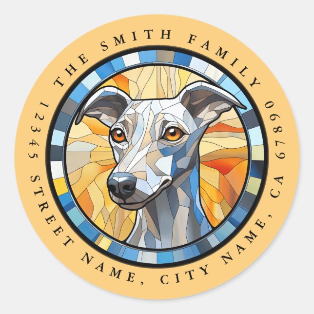 Stickers ronds Whippet (Devant)