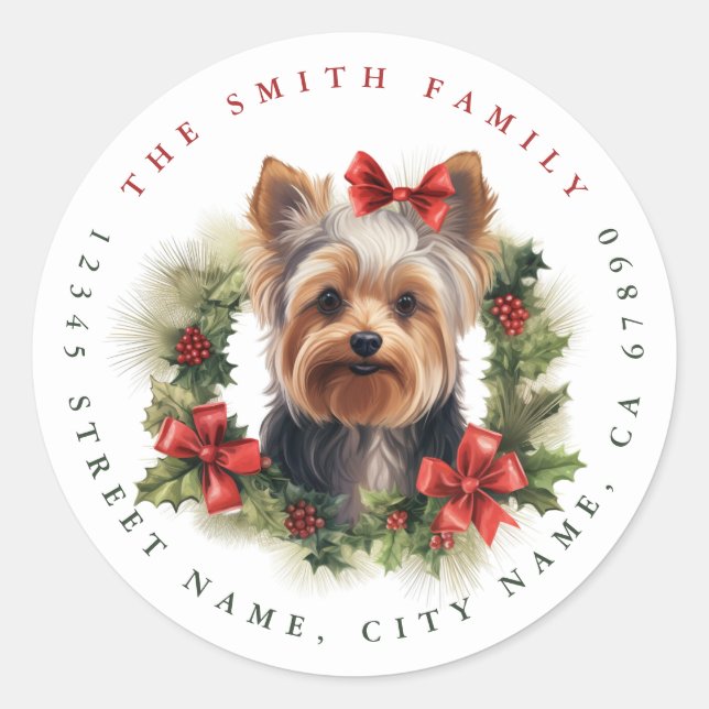 Stickers ronds Yorkshire Terrier (Devant)