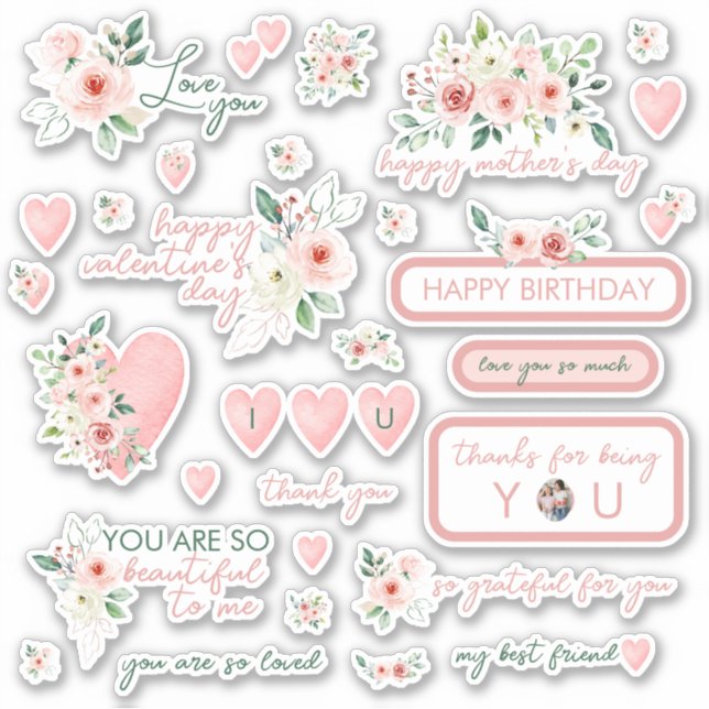 Stickers Rose Aquarelle (Devant)